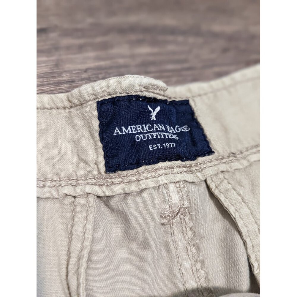 American Eagle Outfitters Shorts Mens 30 Khaki Chino 100% Cotton Longboard - Picture 3 of 6